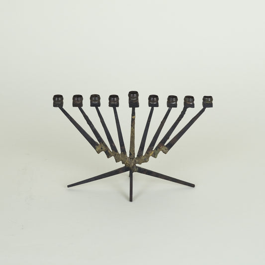 Vintage Small Handmade Brutalist Menorah